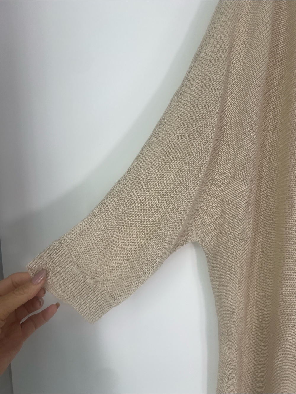 Eileen Fisher Oversized Linen-Blend Knit Tunic in Taupe-Beige - Picture 6 of 10
